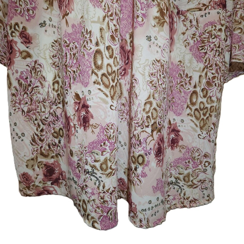 ❤️ 4/$20 Denim 24/7 top Women's 26W floral embellished blouse embroidery beaded - Picture 6 of 16